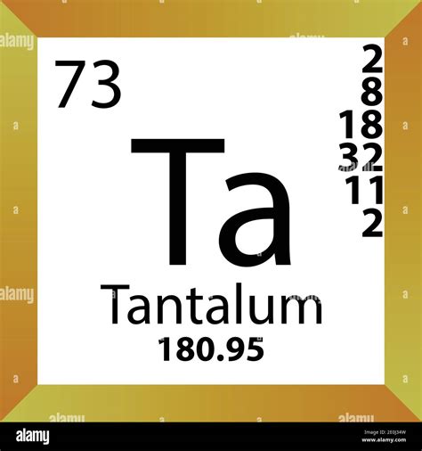 Ta Tantalum Chemical Element Periodic Table Single Vector Illustration