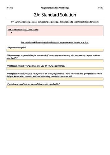 Btec Nqf L3 Applied Science Unit 2 Assignment D Teaching Resources