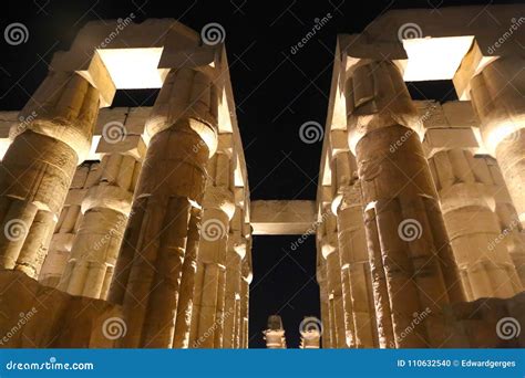 Luxor Temple - Night view stock photo. Image of dhabi - 110632540