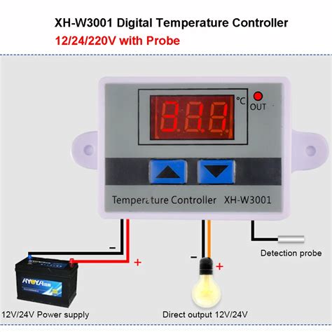 W Cyfrowy Regulator Temperatury Led Termostat Termoregulator V