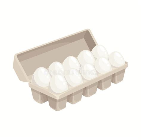 Cartoon Eggs In Tray Or Carton Box Isolated Vector Stock Vector