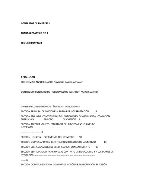 Contratos De Empresas Tp Contratos De Empresas Trabajo Practico N