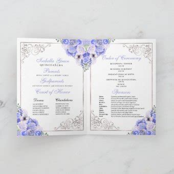 Blue Butterfly Tiara Quinceanera Program Zazzle