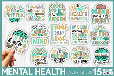 Mental Health Sticker Bundle Graphic By Craftart · Creative Fabrica