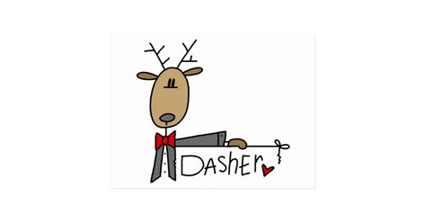 Dasher Reindeer Tshirts And Ts Postcard