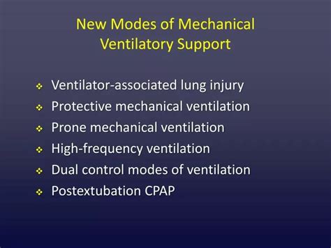 Ppt New Modes Of Mechanical Ventilatory Support Powerpoint