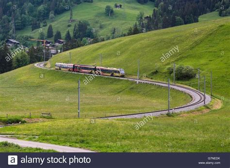 Electric Multiple Unit Train Of The MOB Montreux Oberland Bernois