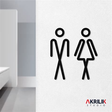 Jual Sign Toilet Akrilik Signage Restroom Sticker Icon Label Wc Women