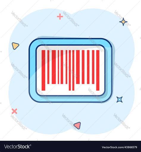 Cartoon Barcode Product Distribution Icon Vector Image