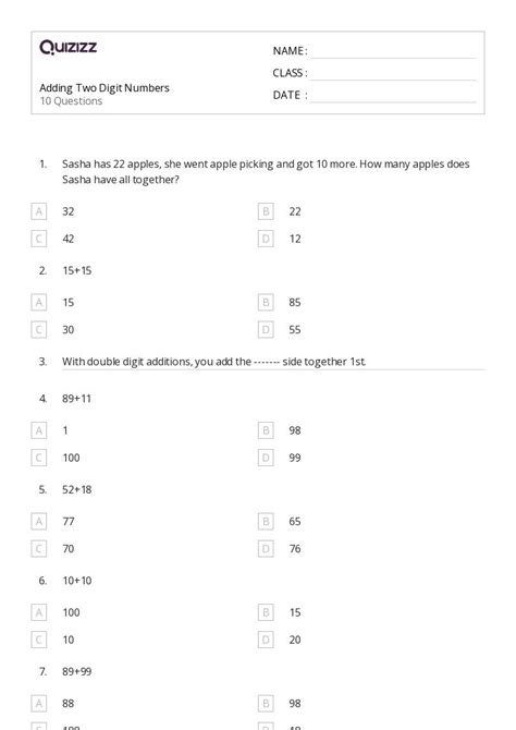 Two Digit Numbers Worksheets For Rd Grade On Quizizz Free