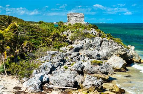 Ruinas Mayas En La Playa Del Caribe Tulum M Xico Imagen De Archivo