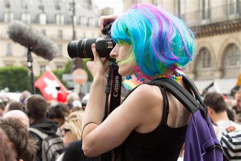 The Participant Of Gay Pride Parade In Paris France Editorial Stock Image Image Of Paris