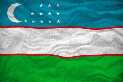 Bandera nacional de Uzbekistán Fondo con bandera de Uzbekistán Foto