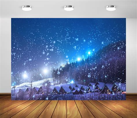 Amazon Snow Village Backdrop Banner For Winter Feet X Feet