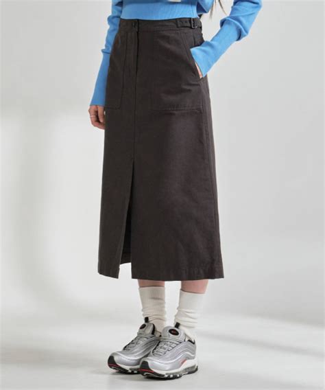 MUSINSA公式 COVERNAT WOMAN Women s Cotton Fertig Skirt Charcoal