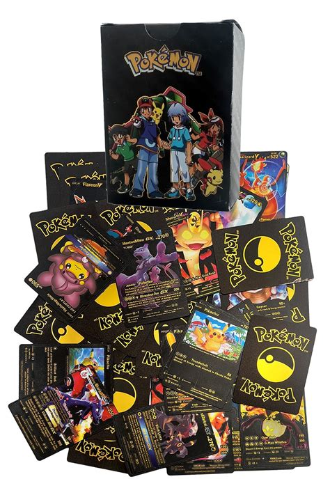 UDATOYS Pokemon Kartı Kabartma Card Fosforlu Oyun Kartları 55 Adet