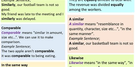 Comparison Conjunctions In English Meaning And Example Sentences