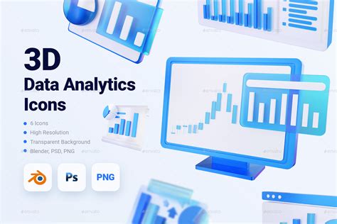 Data Analytics D Icon Set Graphics Graphicriver