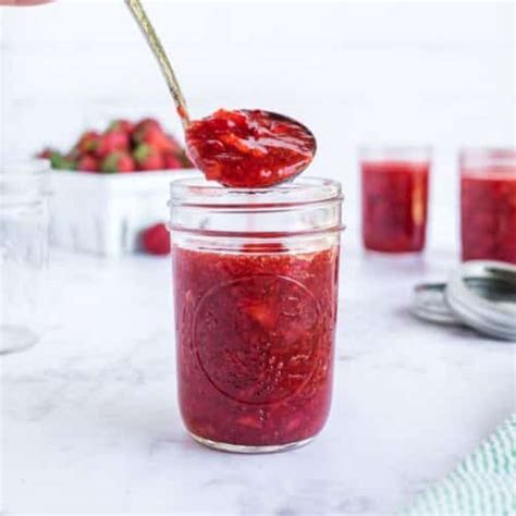 Easy No Cook Strawberry Freezer Jam Recipe Low Sugar • The Fresh Cooky