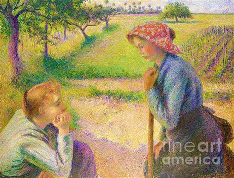 Camille Pissarro Two Young Peasant Women Greeting Card By Alexandra Arts