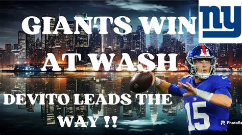 NYGIANTS WIN AT WASH MY RECAP Talkin Giants Ny Giants