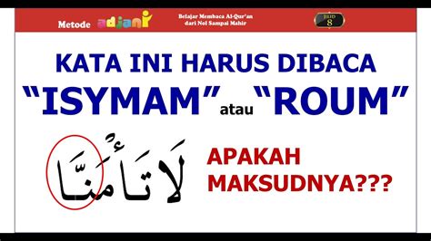 ISYMAM Dan ROUM Dalam Alquran Metode Adjani Jilid 8 Halaman 14 YouTube