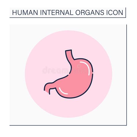 Icono Plano Del Color Del Estómago Símbolo Humano De Los órganos