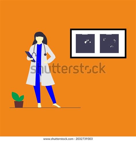 Simple Vector Design Female Doctor Stethoscope Stock Vector Royalty