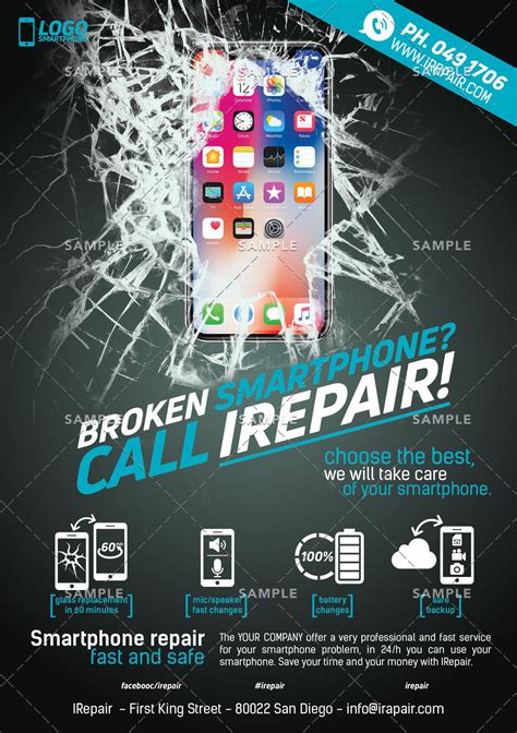 Smartphone Repair Flyer Poster Template By Giunina On Deviantart