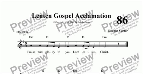 Lenten Gospel Acclamation Download Sheet Music Pdf File