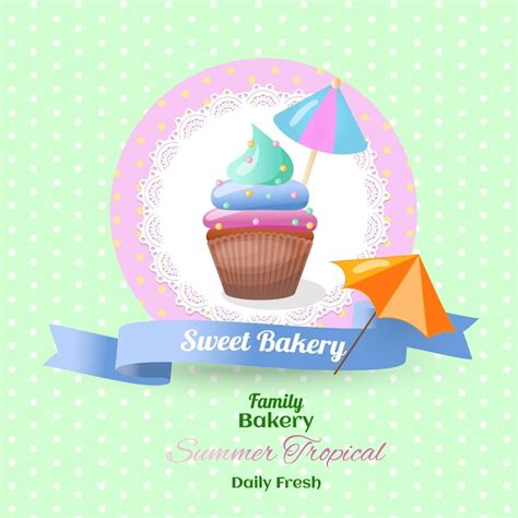 Premium Vector Sweet Bakery Summer Flavor Cupcake Poster In Vector