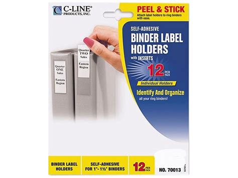 C Line Self Adhesive Ring Binder Label Holders Top Load X