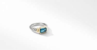 David Yurman Novella Ring With Hampton Blue Topaz And 18K Yellow Gold