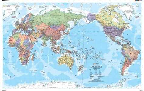 Pacific Centred World Political Wall Map By Hema Maps Mapsales