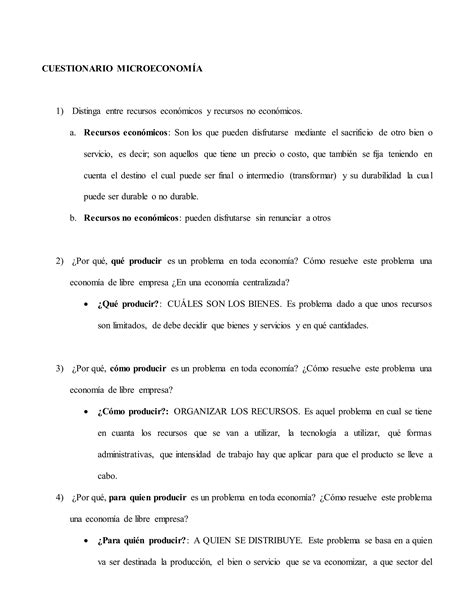 Cuestionario Microeconomia Pdf