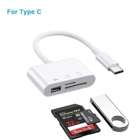 Adaptateur Reseau Type C White Lecteur De Cartes M Moire En