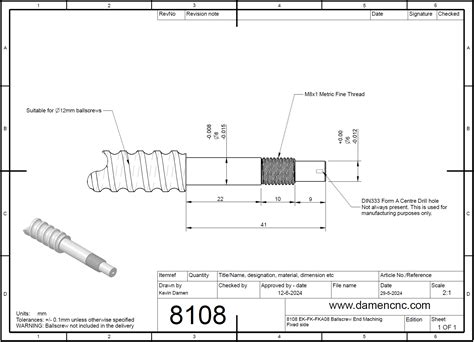 Ek Fk Fka Ballscrew End Machining Fixed Side Damencnc B V