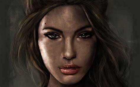 Lara Croft Art Game Woman Angelina Jolie Fantasy Tomb Riader