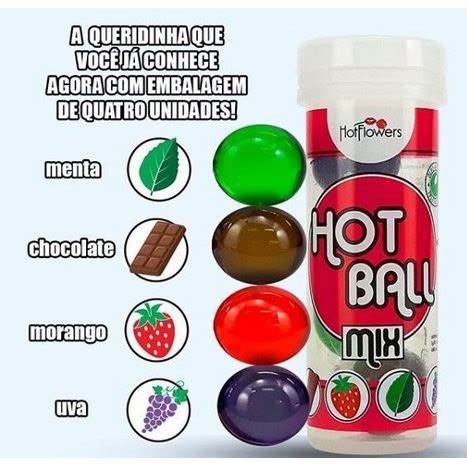 Bolinhas Explosivas Beijável 4 Sabores Hot Ball Mix Lubrificante Intimo Aromático Shopee Brasil