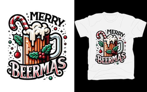 Premium Vector Merry Beermas Beer Christmas Tshirt Design