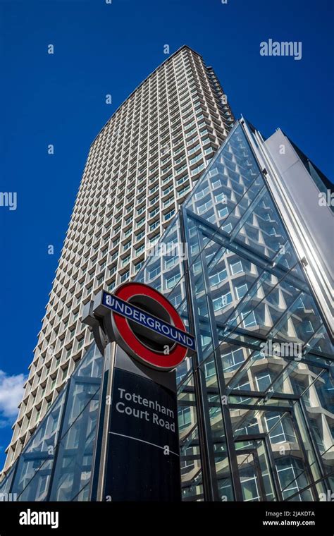 Tottenham Court Road Tube Station with Centre Point skyscraper. Centre ...