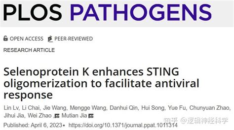 Plos Pathog︱山东大学贾木天 赵伟团队揭示硒蛋白调控sting激活新机制 知乎