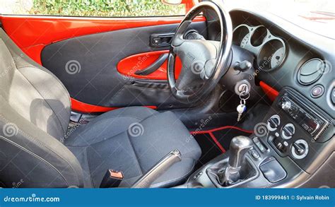 Bordeaux , Aquitaine / France - 05 05 2020 : Fiat Barchetta Interior of ...