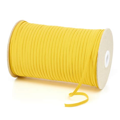 4mm 6 Cord Yellow Flat Braided Elastic Kalsi Cords Uk Manufacturers