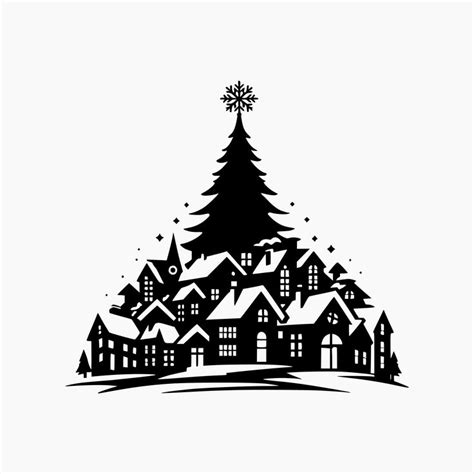 Christmas Village Svg Png Eps Dxf Cut Files Etsy Silhouette