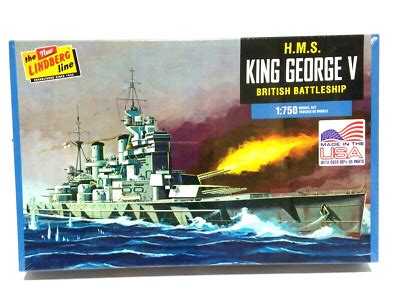 New In Box Lindberg Hms King George V British Battleship Ship