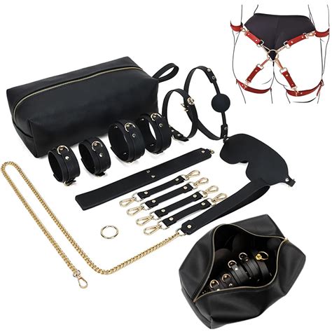 Kits De Bondage Bdsm De Couro Genu No Brinquedos Sexuais Para Casais