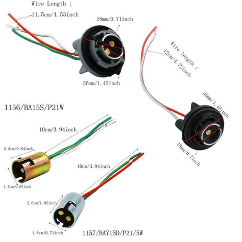 1ピース車のledライトホルダーソケットプラグアダプタ配線ハーネスコネクタS25 7528 1156 1157 BA15S BAY15D