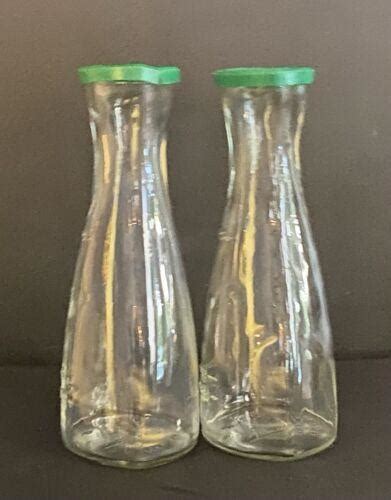 Vintage Good Seasons Oil And Vinegar Salad Dressing Cruet Glass Bottle Green Lid 4550228142