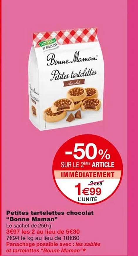 Promo Petites Tartelettes Chocolat Bonne Maman Chez Monoprix